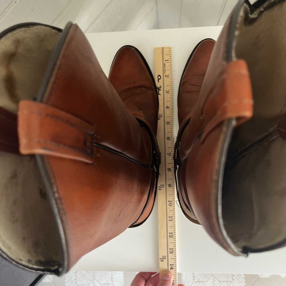 VTG Brown Leather Western Harness Boots - Picture 10 of 10